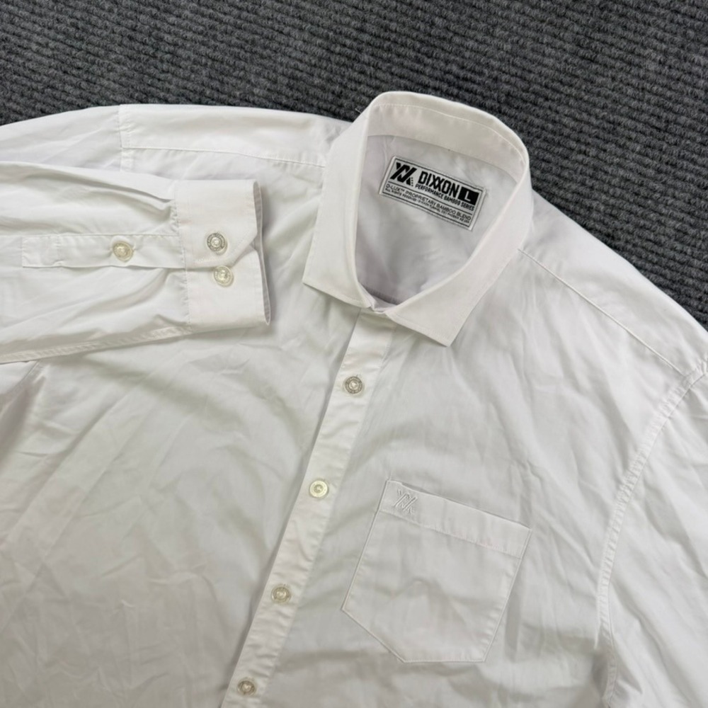 Dixxon Performance Bamboo Series Shirt Mens Large White Long Sleeve Button Down